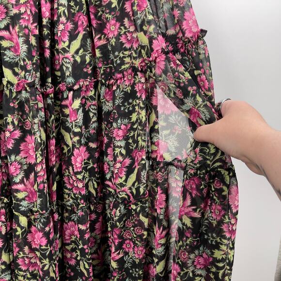 Misa Los Angeles Hollen Fuschia Floral Tiered Sleeveless Maxi Dress XS Feminine - Picture 11 of 16